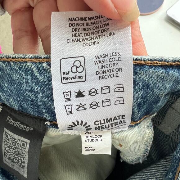 Reformation Tazz Maxi Denim Skirt in Hemlock Studded Size 25 - Picture 9 of 9